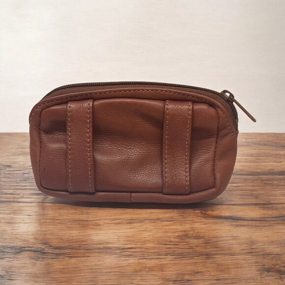 Vintage Victoria Leather Co. Bag Made in USA Brown Genuine Zip Leather Belt Bag - Picture 1 of 8